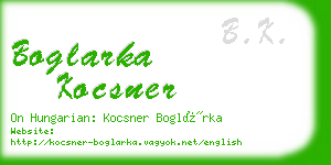 boglarka kocsner business card